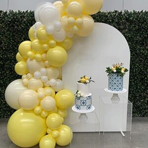 yellow balloon arch garland kit-white balloon 122pcs for graduation,birthday,easter,baby shower,christmas,fiesta party decoration.