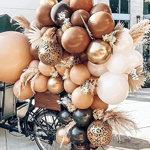 50pcs Retro Coffee Latex Balloons 18'' 10'' 5'' Dark Brown Balloon for Birthday Wedding Baby Shower Anniversary Decoration Jungle Safari Party Balloon Garland Supplies (Coffee)