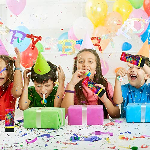 Confetti Poppers Cannons for Wedding Birthday Graduation Baby Shower Kids Fun Party Supplies Decorations and Favors (Colorful)