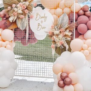 YSF 144pcs Matte White Cream Peach Balloon Arch Garland Kit Wedding Decoration Chrome Champagne Apricot Party Baby Shower Decor
