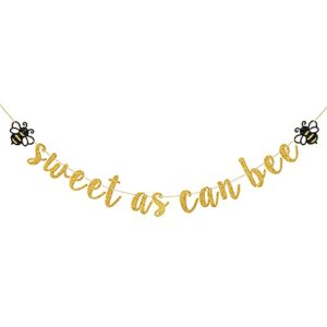 innoru sweet as can bee banner, bumble bee baby shower birthday party decorations, bee party, mommy to be sign banner, bee gender reveal engagement party decoration gold glitter