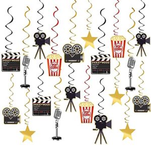 movie night party supplies hanging decorations – 30pcs hollywood movie theme party decorations