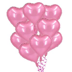 beishida 30 pcs18inch pink heart shape foil mylar balloons for birthday party decorations, wedding decorations, engagement party, celebration, holiday, show, party activities.