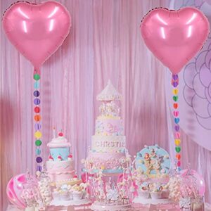 BEISHIDA 30 pcs18inch Pink Heart Shape Foil Mylar Balloons for birthday party decorations, Wedding decorations, engagement party, celebration, holiday, show, party activities.