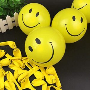 100pcs Smile Face Yellow 6 inch Balloons, 6 inch