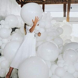 5pcs Large White Balloons Giant 36 Inch Big White Balloons Jumbo Latex White Balloon for Wedding Birthday Baby Shower Carnival Party New Year's Day Decorations