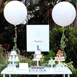 5pcs Large White Balloons Giant 36 Inch Big White Balloons Jumbo Latex White Balloon for Wedding Birthday Baby Shower Carnival Party New Year's Day Decorations