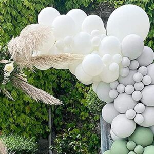 Sugoiti Retro Theme Balloons Garland Arch Kit Retro Green Gray White Colors Latex Balloon 147PCS for Baby&Bridal Shower Birthday Party Wedding Engagement