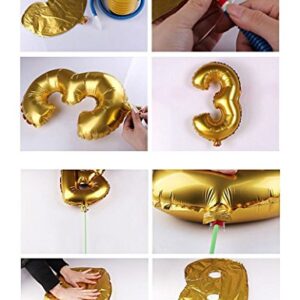 16" Gold 0-9 Number Balloons Foil Balloons Mylar Balloons for Party Decorations Party Supplies