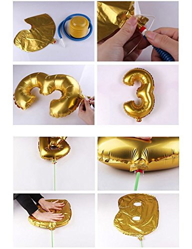 16" Gold 0-9 Number Balloons Foil Balloons Mylar Balloons for Party Decorations Party Supplies