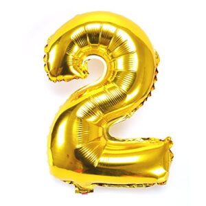 16" Gold 0-9 Number Balloons Foil Balloons Mylar Balloons for Party Decorations Party Supplies