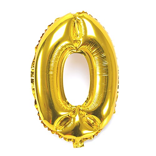 16" Gold 0-9 Number Balloons Foil Balloons Mylar Balloons for Party Decorations Party Supplies