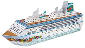 beistle three dimensional cruise ship table centerpiece – nautical decorations – bon voyage ocean theme party supplies, 13.25″, multicolor