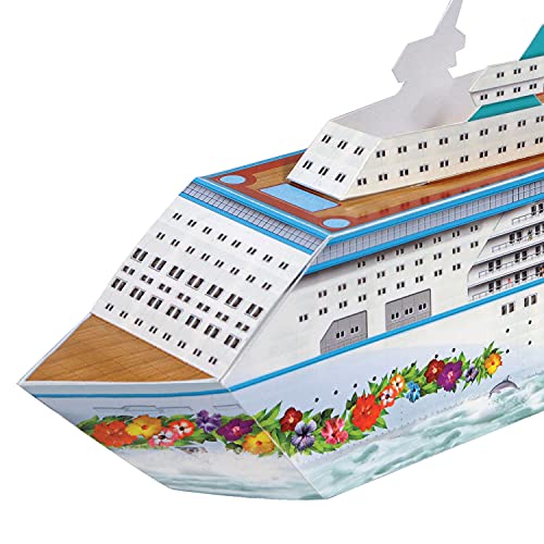 Beistle Three Dimensional Cruise Ship Table Centerpiece – Nautical Decorations – Bon Voyage Ocean Theme Party Supplies, 13.25", Multicolor