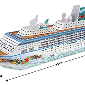 Beistle Three Dimensional Cruise Ship Table Centerpiece – Nautical Decorations – Bon Voyage Ocean Theme Party Supplies, 13.25", Multicolor