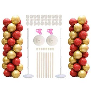 balloon columns kit -2 sets balloon stands for floor tower includding adjustable 5 feet pole base birthday wedding party holiday decorations