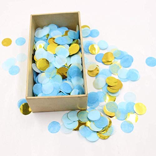 Small Circle Confetti for Party Decor 10mm - Pack of 20 Grams - Blue Gold