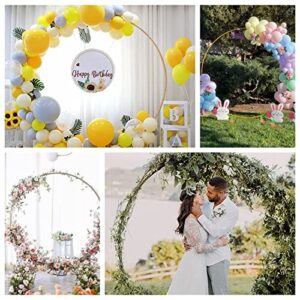 Kapaga Round Balloon Arch Kit, 7.2ft(2.2m) Golden Circle Balloon Garland Backdrop Frame Stand for Birthday,Party, Wedding, Graduation,Baby Shower Photo Background Decorations (2.2M)