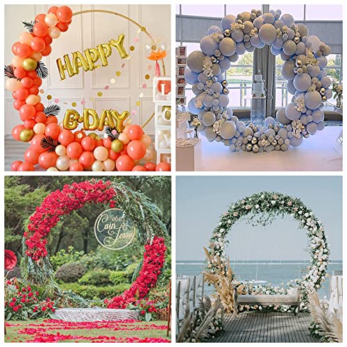 Kapaga Round Balloon Arch Kit, 7.2ft(2.2m) Golden Circle Balloon Garland Backdrop Frame Stand for Birthday,Party, Wedding, Graduation,Baby Shower Photo Background Decorations (2.2M)