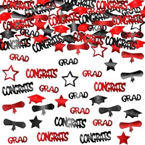 Graduation Confetti 2023 - Pack of 1300 | Grad Confetti 2023, Red and Black Graduation Decorations | Graduation Party Decorations 2023 Confetti Graduation | Graduation Centerpieces for Tables 2023