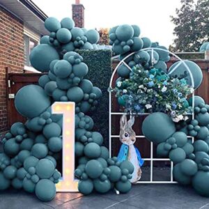 Dusty Blue Balloon Garland Slate Blue Latex Balloons Different Sizes Dark Teal Pastel Balloon Arch Kit for Neutral Baby Shower Wedding Teddy Bear Birthday Party Decoration