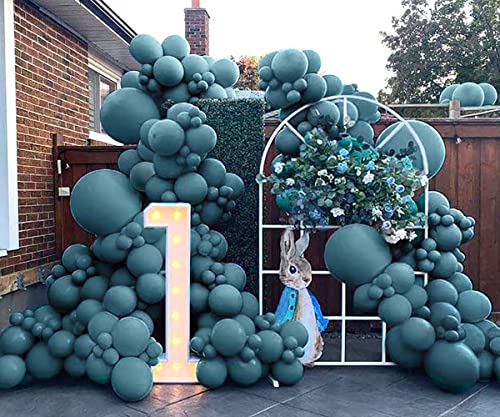 Dusty Blue Balloon Garland Slate Blue Latex Balloons Different Sizes Dark Teal Pastel Balloon Arch Kit for Neutral Baby Shower Wedding Teddy Bear Birthday Party Decoration