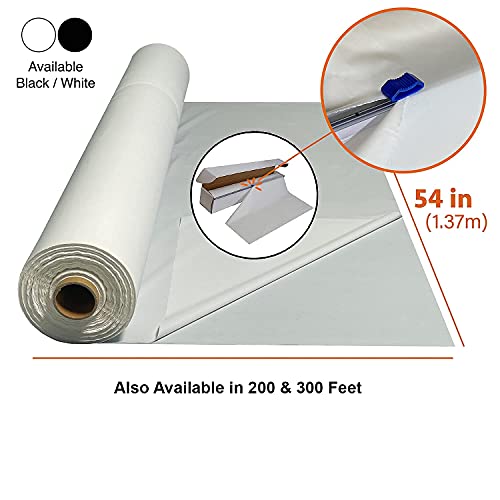 Neatiffy Disposable Plastic Table Cloth Roll | 54 in x 108 Ft Waterproof Tablecloth | Table Cover for Rectangle, Square, Round Oval Tables | Picnic, Party, Banquet, Birthdays, Weddings - White