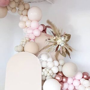 130Pcs Dusty Rose Pink Nude Mauve Brown Ivory White Boho Balloons Balloon Garland Kit, Baby Shower Balloons Girls, Teddy Bear Neutral Birthday Wedding Baby Shower Party Decorations for Girl