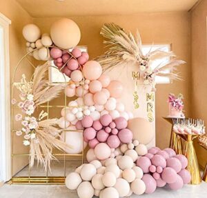 130pcs dusty rose pink nude mauve brown ivory white boho balloons balloon garland kit, baby shower balloons girls, teddy bear neutral birthday wedding baby shower party decorations for girl