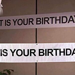 It Is Your Birthday. Banner The Office Vinyl Party Banner with Metal Hanging Rings