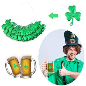 FEPITO 200PCS St.Patrick's Day Shamrock Coins Table Confetti Decorations, St.Patrick Shamrocks Green & Gold Lucky Clover Shamrock Plastic Coins for St.Patricks Day Decoration Party Favors