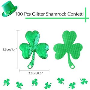 FEPITO 200PCS St.Patrick's Day Shamrock Coins Table Confetti Decorations, St.Patrick Shamrocks Green & Gold Lucky Clover Shamrock Plastic Coins for St.Patricks Day Decoration Party Favors