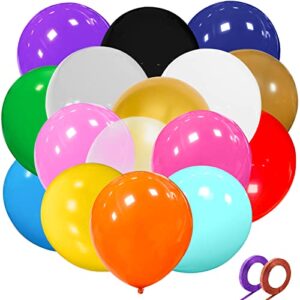giant 18 inch balloons assorted colors 32pcs, round large latex party balloons for birthday wedding decorations.