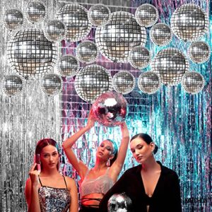 KatchOn, Large Silver Disco Ball Balloons - 32 Inch, Pack of 20 | Disco Balloons for Disco Party Decorations | 70s Party Decorations | Disco Ball Decor for Last Disco Bachelorette Party Decorations