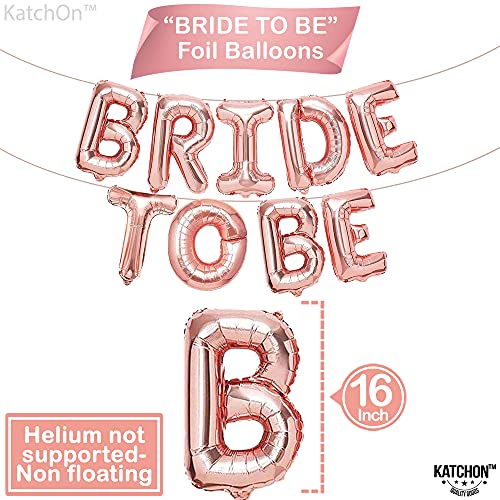 KatchOn, Rose Gold Bride To Be Balloons - 32 Inch Diamond Ring Balloon, Rose Gold Bride Balloons and Heart Balloons | Bachelorette Party Decorations | Bridal Shower Decorations | Bachelorette Balloons