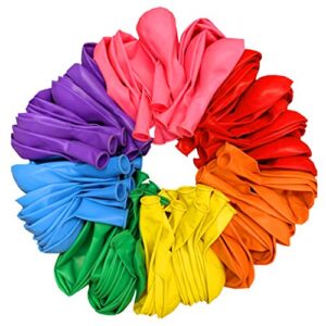 pmland 100 pieces rainbow set assorted color latex party balloons 12 inches