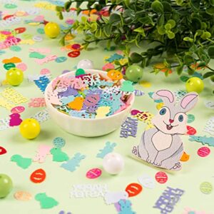 1500PCS Easter Confetti Rabbit Egg Chicken Shape Glitter Metallic Foil Table Scatters Confetti for DIY Party Decorations(1.6oz)