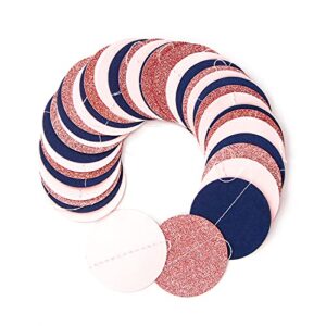 Navy-Blue Pink Rose-Gold Gender-Reveal Decorations - 52FT Party Streamers Garland Backdrop Banner Decor,Baby Bridal Shower Engagement Christmas Wedding Birthday Paper Streamer Lasting Surprise