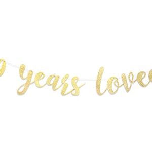 Gold Glitter 70 Years Loved Banner - 70th Birthday Banner for Women/men,happy 70th Birthday Banner,70th Mom/daddy Birthday Party Decoration Banner,70th Wedding Anniversary Banner