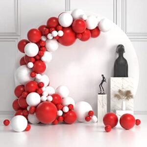 christmas balloon garland arch kit, 127pcs red white balloons merry christmas party balloons for christmas birthday wedding new year party supplies