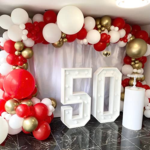 Christmas Balloon Garland Arch kit, 127PCS Red White Balloons Merry Christmas Party Balloons for Christmas Birthday Wedding New Year Party Supplies