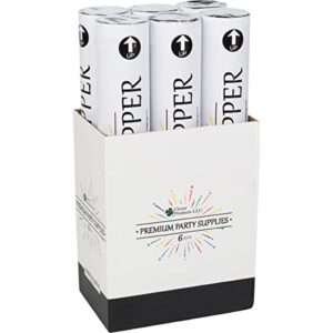 Clover Products Large Premium Confetti Cannon - (6 Pack) Multicolor Biodegradable Confetti Popper | Compressed Air Launches Confetti 20 - 25 Feet | Party Poppers for any Celebration, Parties, Birthdays, Weddings.