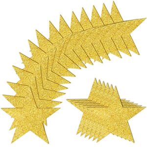 100 pcs glitter gold five star cutouts paper star confetti cutouts gold star cutouts for bulletin board stars accents classroom wall party decoration supply