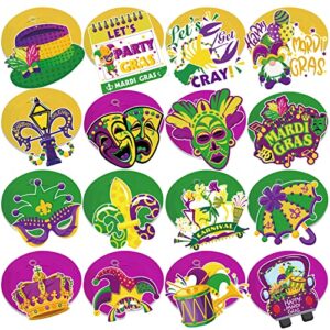 HOWAF Mardi Gras Party Hanging Swirls Decorations, Mardi Gras Themed Foil Swirls for New Orleans Party Ceiling Decoration, Mardi Gras Swirls Streamer for Masquerade Party Supplies, 30pcs