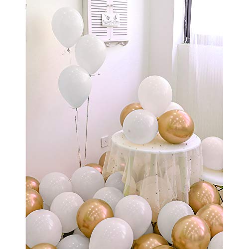 White Balloons 100 pack, 12 Inches Latex White Balloon garland Arch kit, Party Balloons for Wedding Birthday Anniversary Baby Shower Party Supplies Decorations