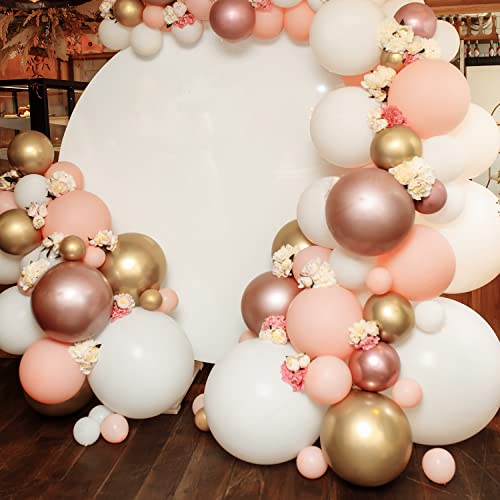 Metallic Rose Gold 5 inch 50pcs Pink Gold Latex Party Balloon Chrome Balloons for Wedding Engagement Anniversary Birthday Party Decorations