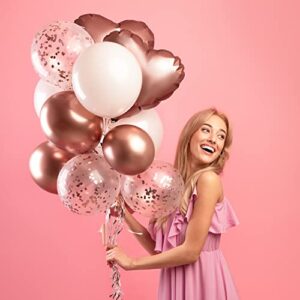 Metallic Rose Gold 5 inch 50pcs Pink Gold Latex Party Balloon Chrome Balloons for Wedding Engagement Anniversary Birthday Party Decorations