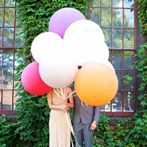 Giant Balloons 36-Inch White Balloons (Premium Helium Quality) Pkg/6, for Birthdays Wedding Photo Shoot and Festivals Christmas and Event Decorations