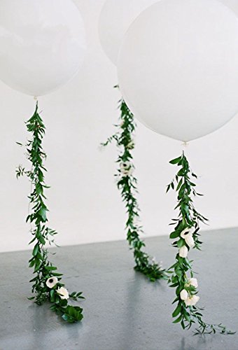 Giant Balloons 36-Inch White Balloons (Premium Helium Quality) Pkg/6, for Birthdays Wedding Photo Shoot and Festivals Christmas and Event Decorations