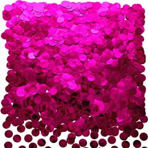 hot pink foil metallic round table confetti decor circle dots mylar table scatter confetti wedding bachelorette baby shower girls birthday party confetti decorations, 60g